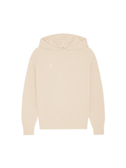 Womens DNA Recycled Cashmere Hoodie - Ecru Ivory