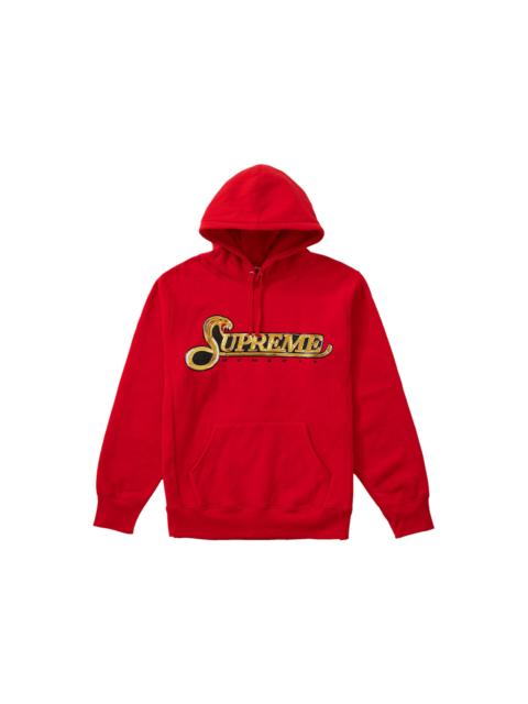 Supreme Sequin Viper Hooded Sweatshirt Red