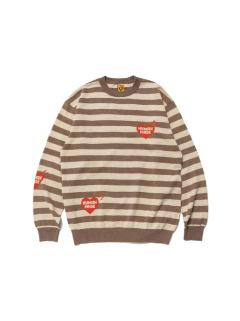 Human Made Striped L/S Knit Sweater Beige