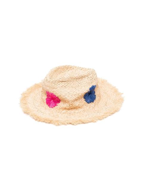 floral-embroidery straw hat