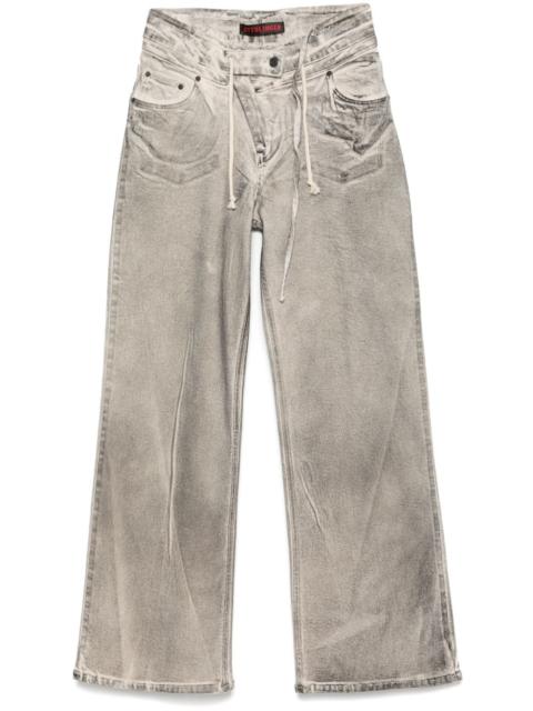 coated-finish jeans