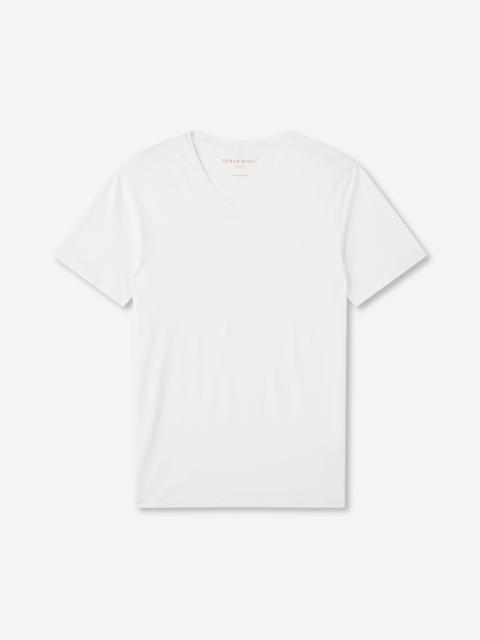 Men's V-Neck T-Shirt Basel Micro Modal Stretch White