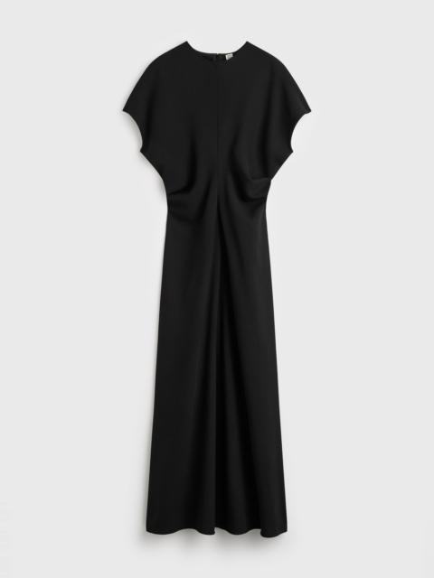 Slouch waist wool dress black