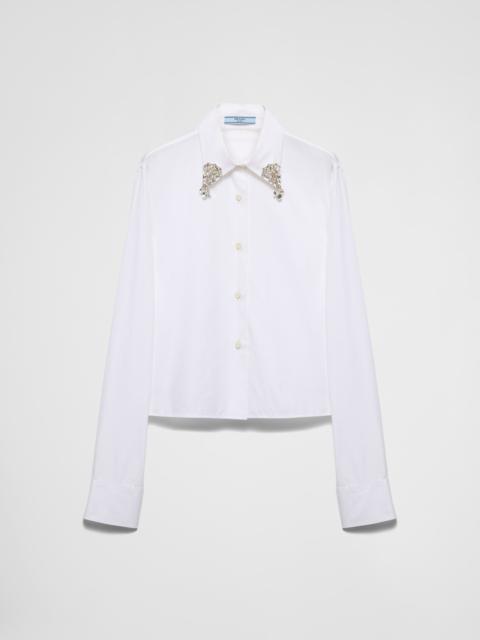 Embroidered poplin shirt