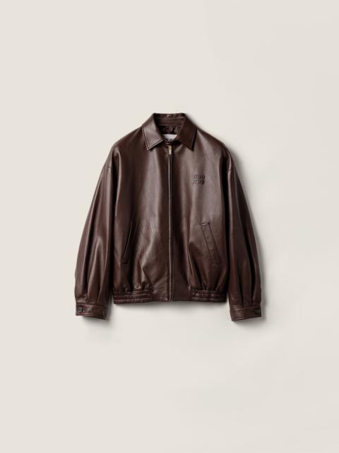 Nappa leather blouson jacket