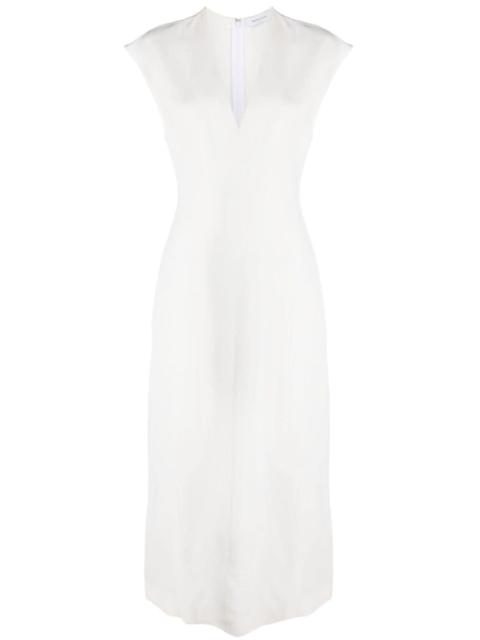 V-neck sleeveless midi dress