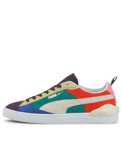 PUMA Suede Bloc Wtformstrip Leisure Board Shoes Purple/Blue/Green 381184-01