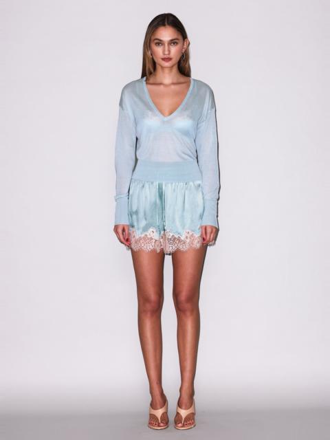 Sheer Knit V-Neck Sweater