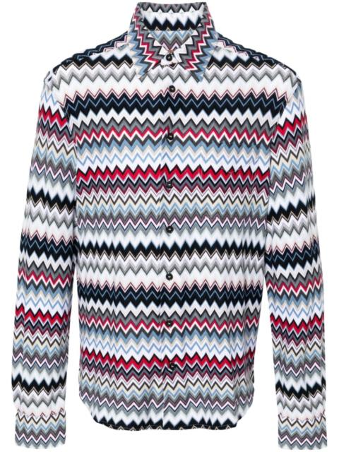 chevron-knit cotton shirt