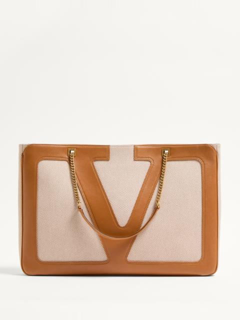 VALENTINO GARAVANI VIVA SUPERSTAR LARGE CANVAS SHOPPING BAG