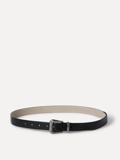 Cowhide belt with monili
