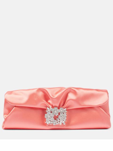 Efflorescence embellished satin clutch