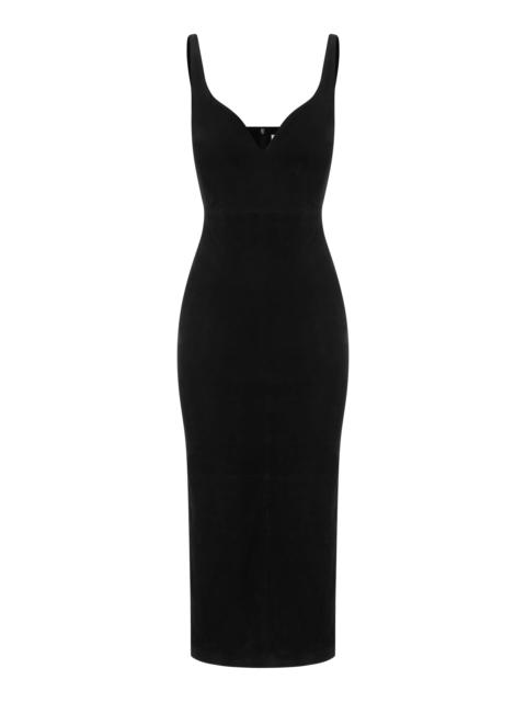 Suede Midi Dress black