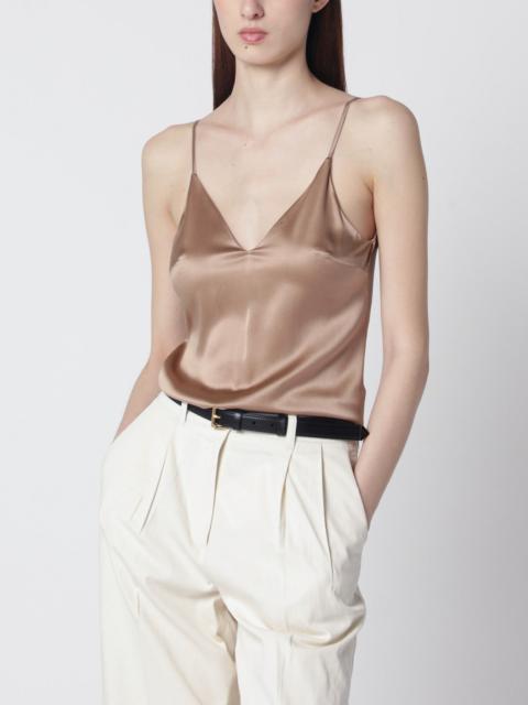 Light beige silk-blend tank top