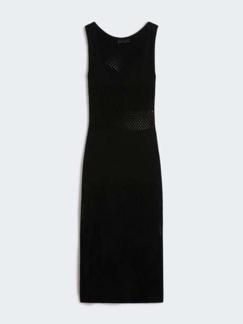 Long stretch viscose dress - black