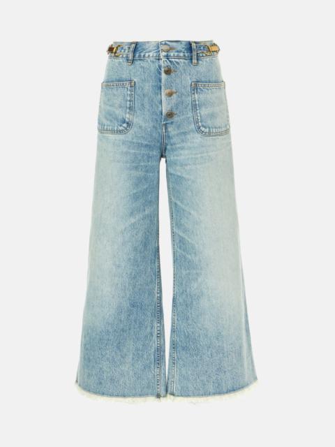 High-rise cropped flared jeans