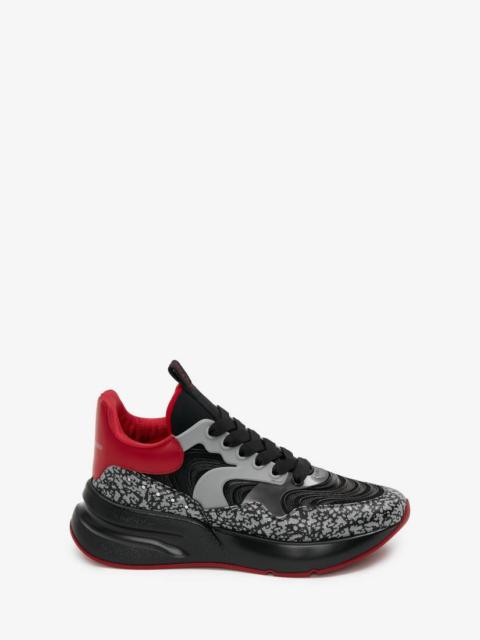 Men's Oversized Runner in Black/red
