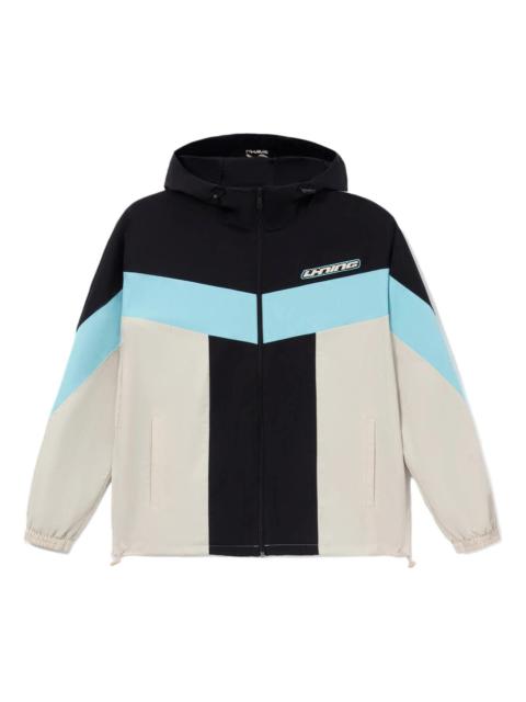 Li-Ning Logo Color Block Full Zip Hooded Jacket 'Black Oatmeal' AFDS033-5