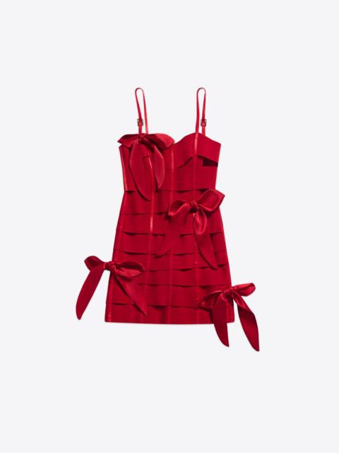 ALLOVER BOW BANDAGE MINI DRESS