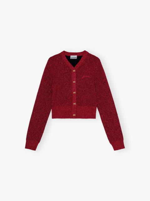 RED SPARKLE SHORT CARDIGAN