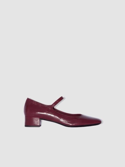 Ginny Sour Cherry Eel Embossed Leather Mary Jane Pump