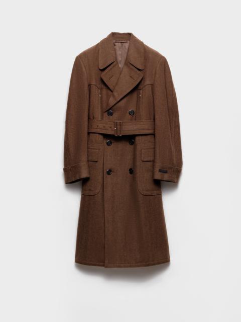 Double-breasted wool coat