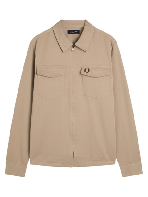 Fred Perry Logo-embroidered Cotton-twill Overshirt