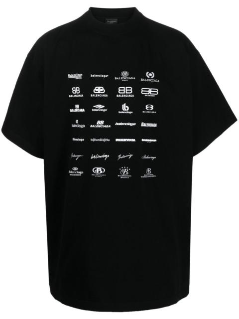Archives Logos-print cotton T-shirt
