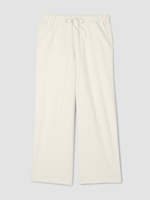 Waffle Cotton Blend Doubleknit Wide-Leg Pant