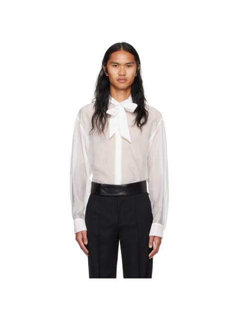 White Sheer Button Down Shirt