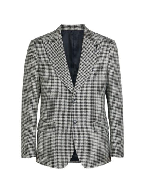 houndstooth-pattern two-button blazer