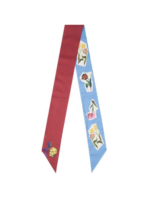 Blue Artists' Capsule Silk Flower Collage Scarf