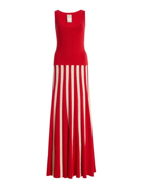 Agreste Knit Cotton Maxi Dress red