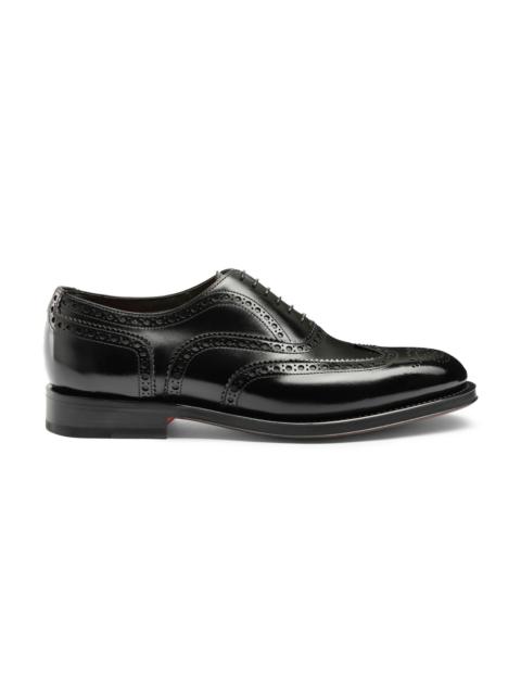 Men's polished black leather Oxford brogue