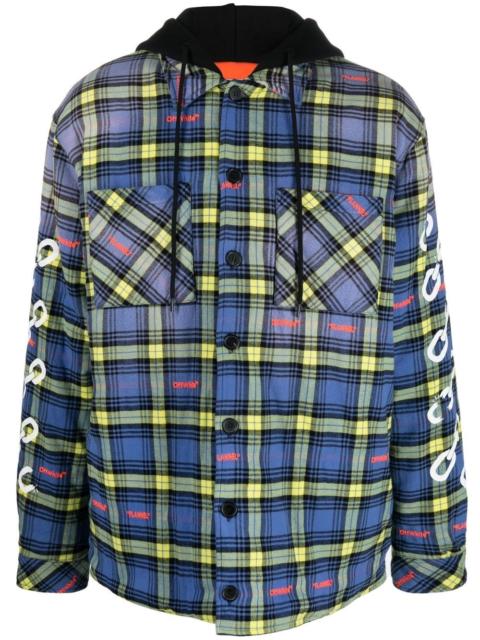 plaid-check shirt jacket