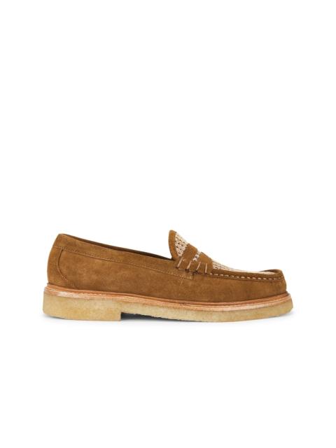 Larson Crepe Sole Rafia in Cognac And Natural