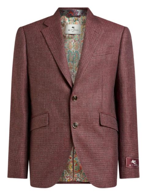 single-breasted mouliné blazer