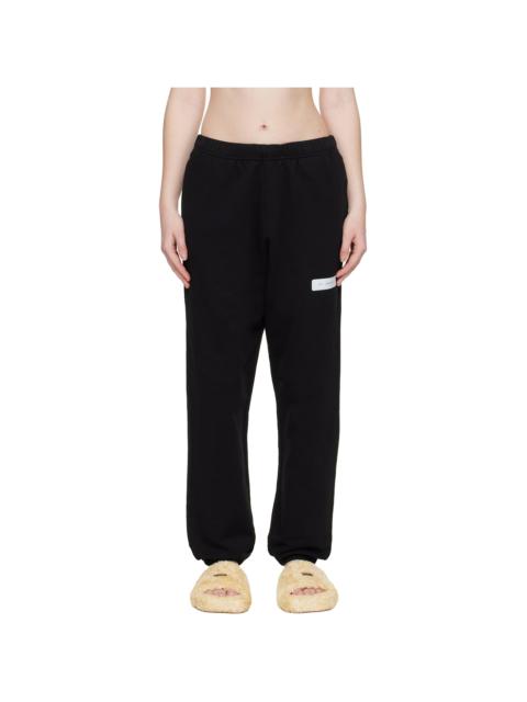 Black Unbrushed Cotton Sweatpants
