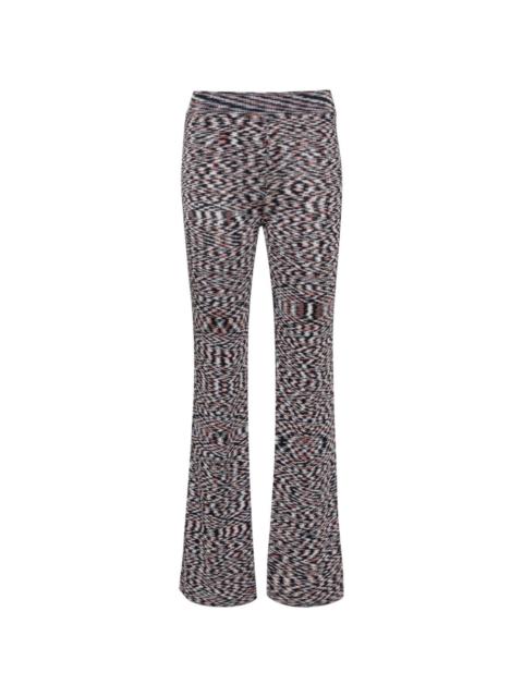 high-waist flared trousers