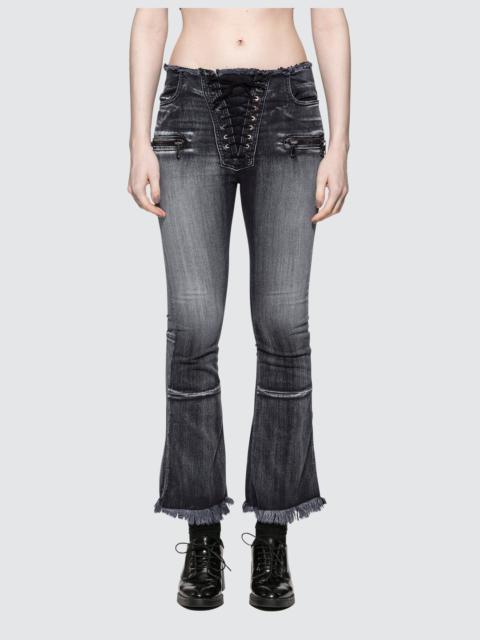 POTASSIUM FLARE CROP LACE UP JEAN