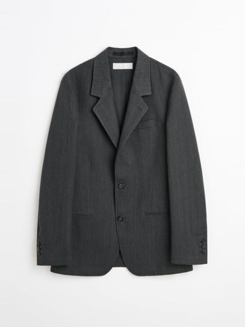 Unconstructed Ceremony Blazer Shark Pinstripe Herringbone