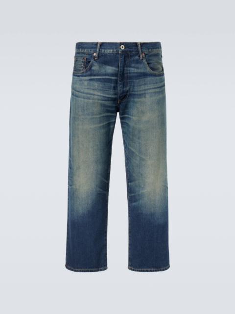 Faded straight jeans