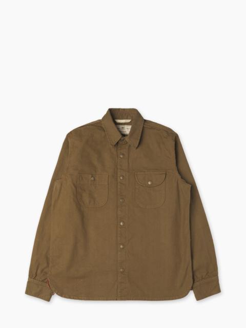 ROGUE TERRITORY WORK SHIRT DYED CANVAS SELVEDGE GOLDEN BROWN