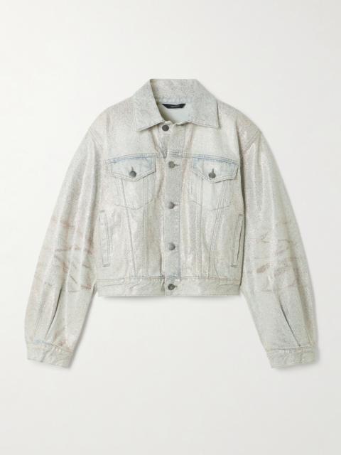 Simon Glam Glittered Denim Jacket