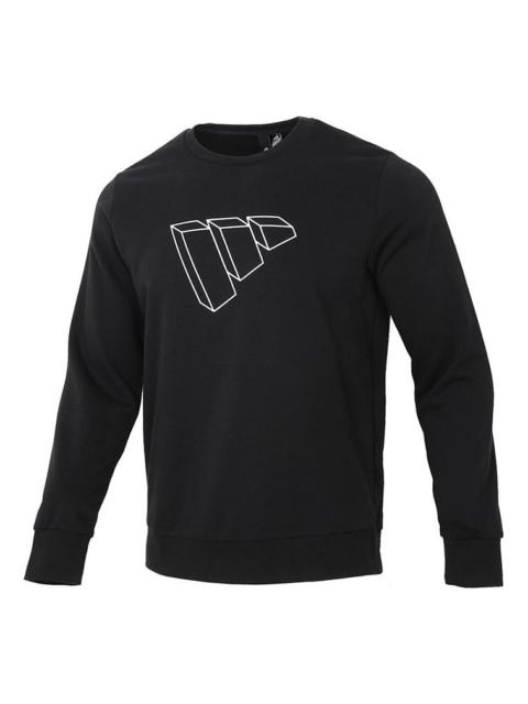 adidas Fi Swt Ft Bos Logo Printing Sports Round Neck Pullover Black GP0987