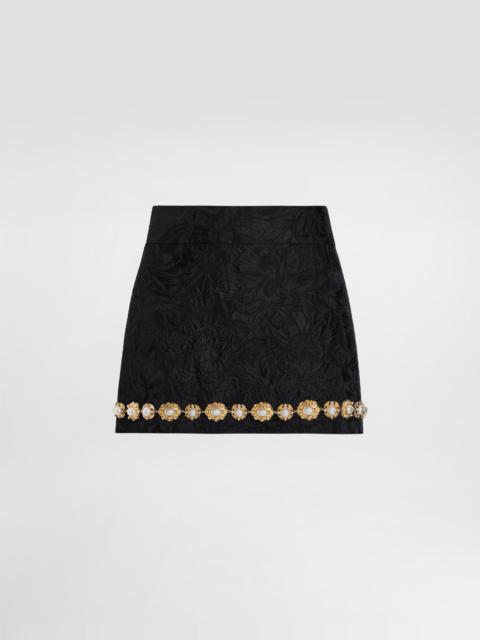 Brocade miniskirt