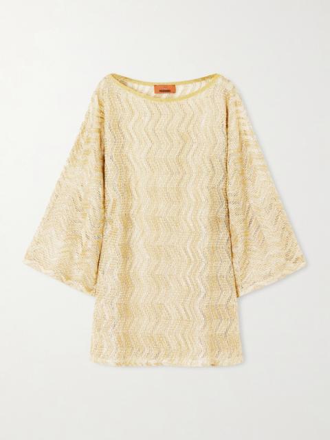 Mare Metallic Crochet-knit Coverup