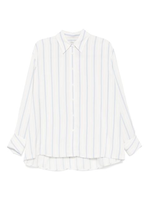 double layered-cuffs striped shirt