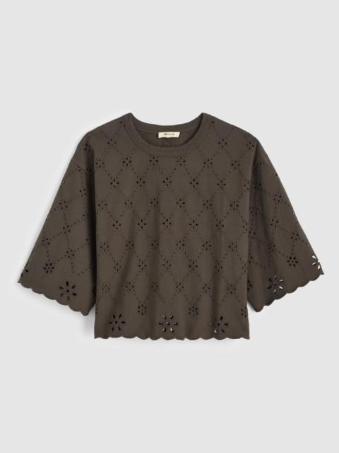 The Embroidered Boxy Crop Tee in Allday Jersey