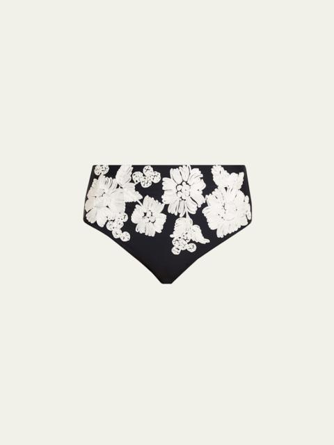 Francie Floral High-Waist Bikini Bottoms